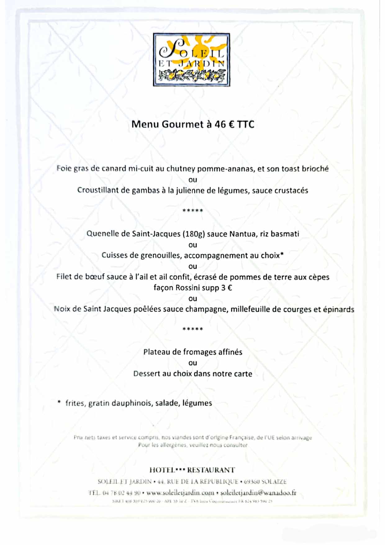 menu gourmet automne 2025